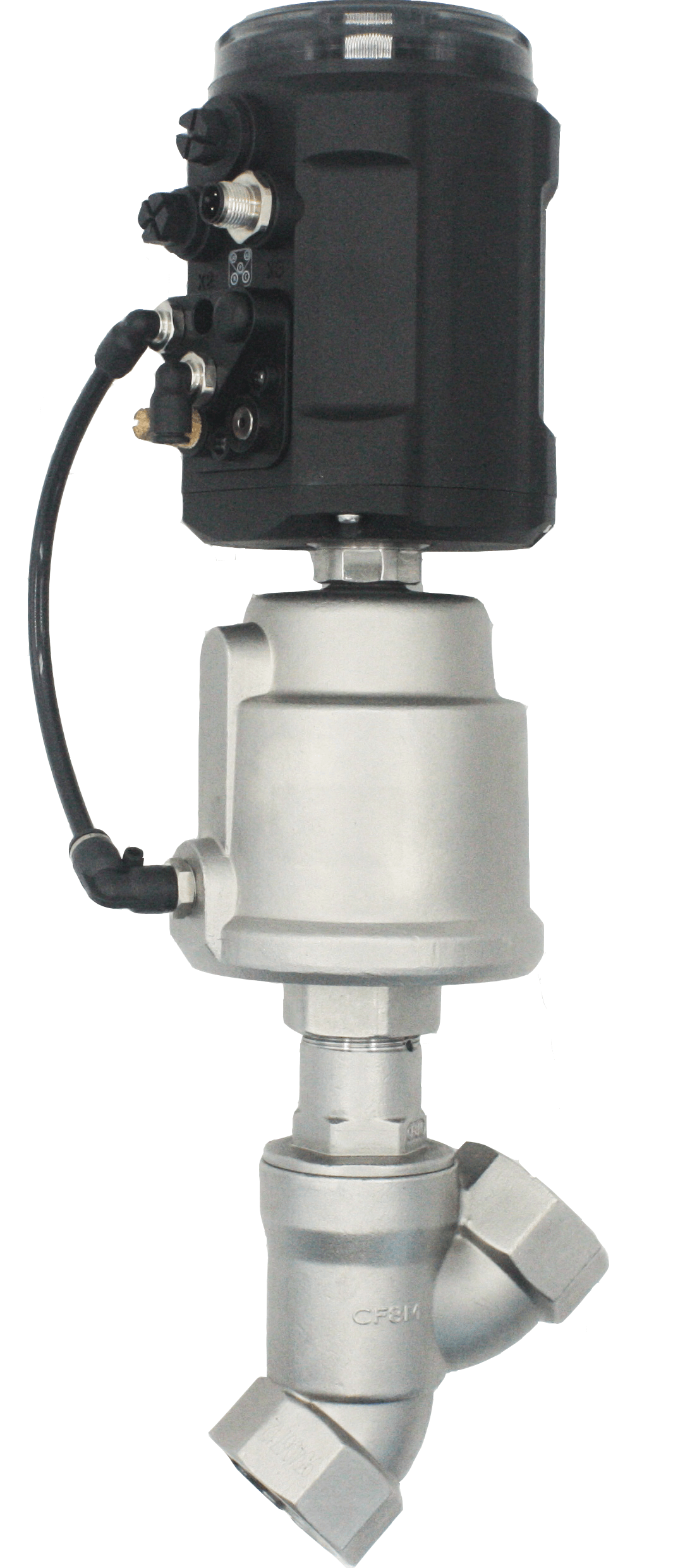 Пневматический клапан наклонный корпус с позиционером